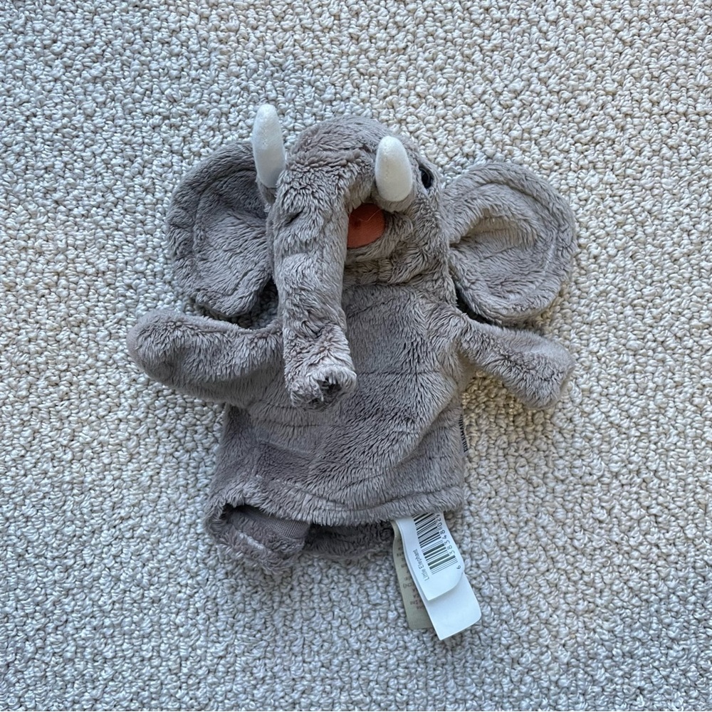 Folkmanis Elephant Puppet Child-size hand Ages 3+ 7 inch Plastic eyes